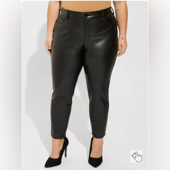 Torrid Plus Size - Perfect Skinny Faux Leather Mid Rise Pant-Size 18Regular - Picture 2 of 14